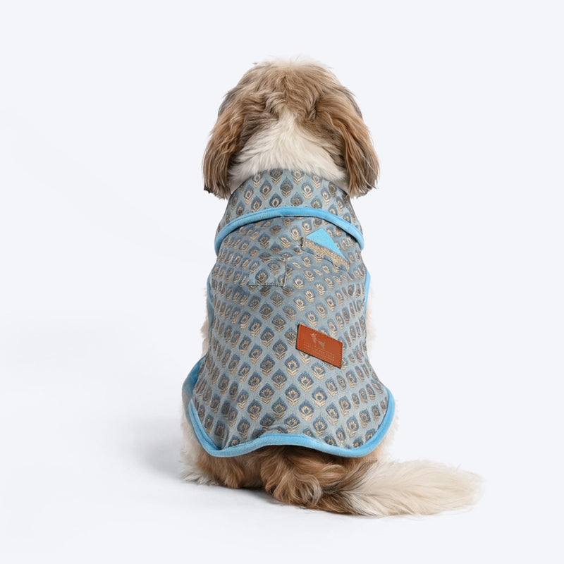 HUFT Regal Bloom Sherwani For Dog - Blue