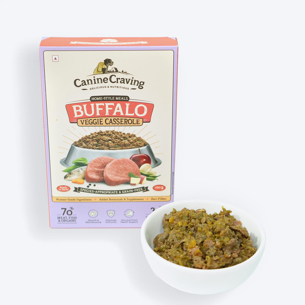 Canine Craving Buffalo Veggie Casserole Grain Free Dog Wet Food