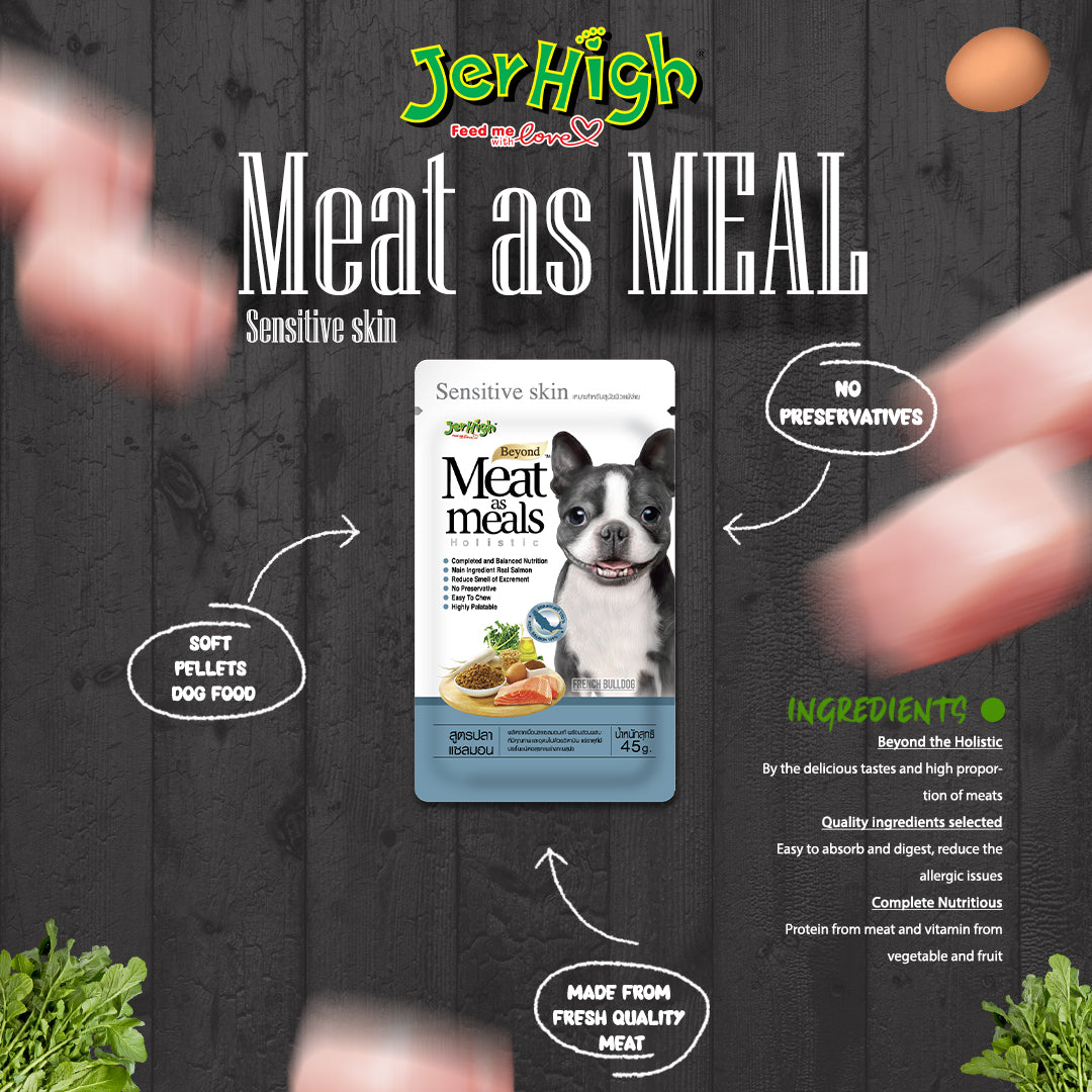 JerHigh Meat As Meals Salmon Recipe Dry Dog Food For Smaller Breed - 500 g - Heads Up For Tails