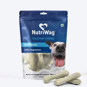 NutriWag Milk Calcium Chew Bones Treats For Dog - Heads Up For Tails