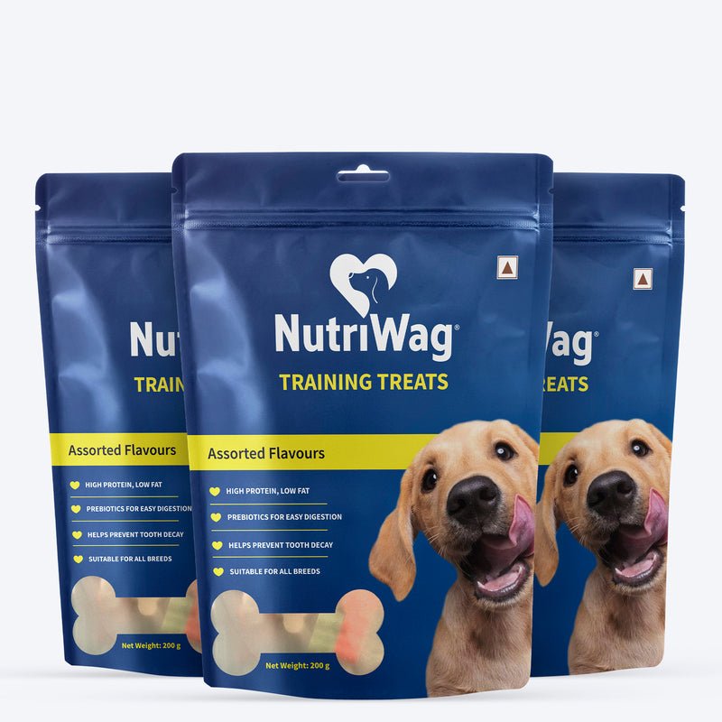 NutriWag Assorted Training Bites Treats For Dog - 200 gm - Heads Up For Tails