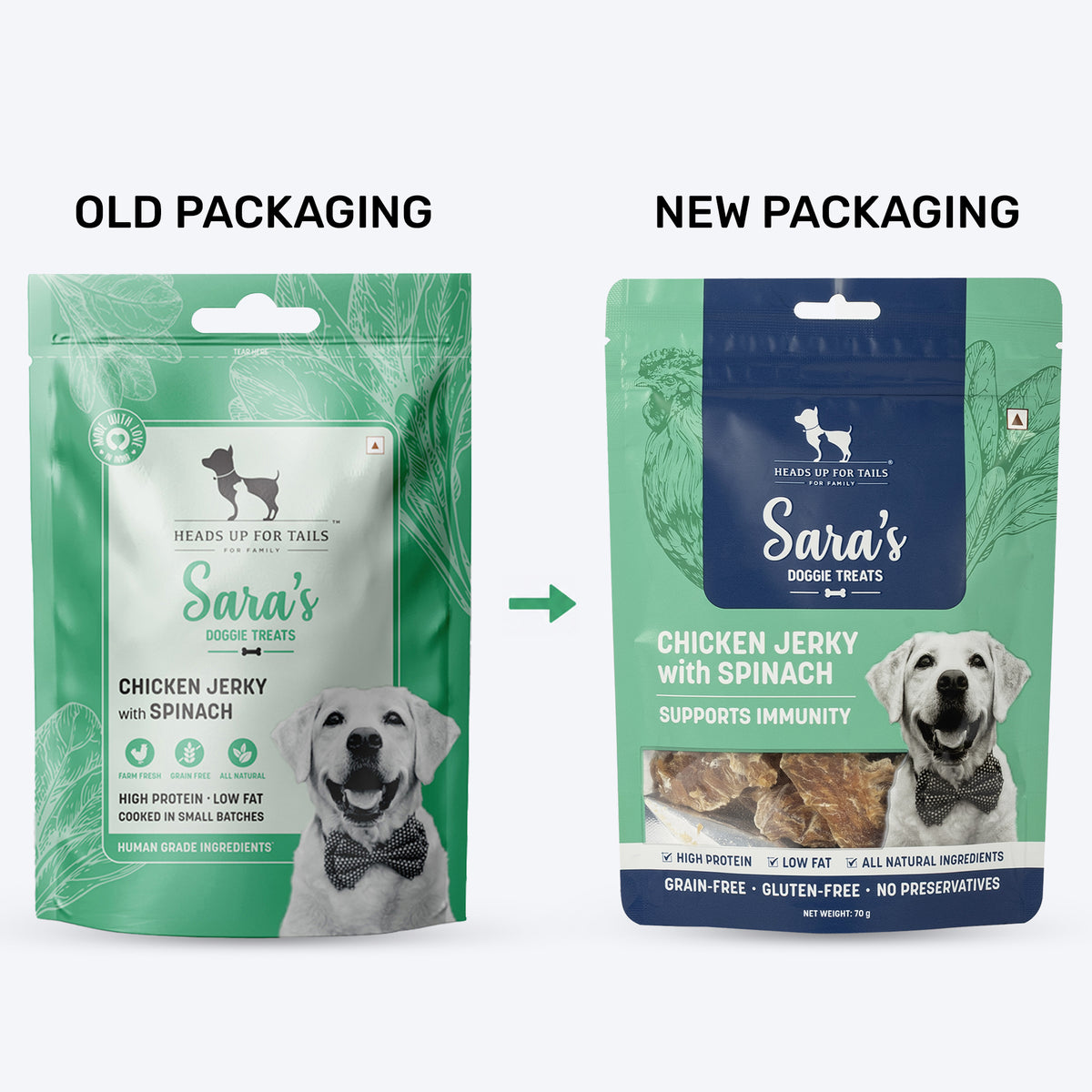 Sara's Chicken Jerky with Spinach - 70 g