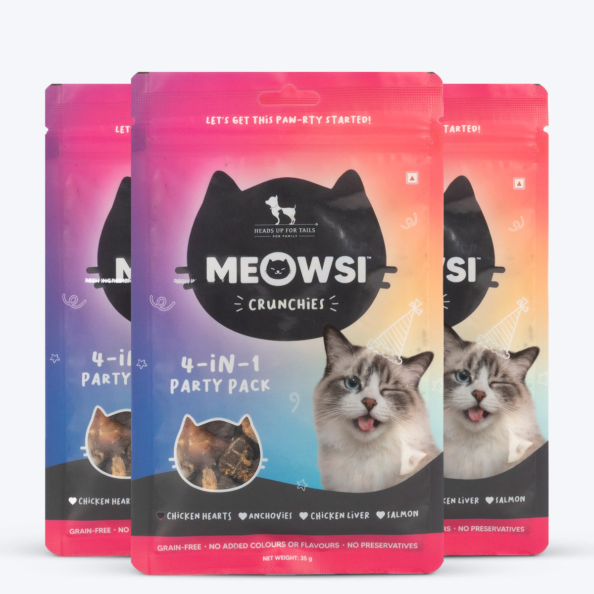 Meowsi Crunchies 4-in-1 Party Pack - Assorted Cat Treat - 35 g