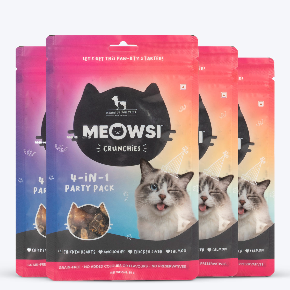 Meowsi Crunchies 4-in-1 Party Pack - Assorted Cat Treat - 35 g