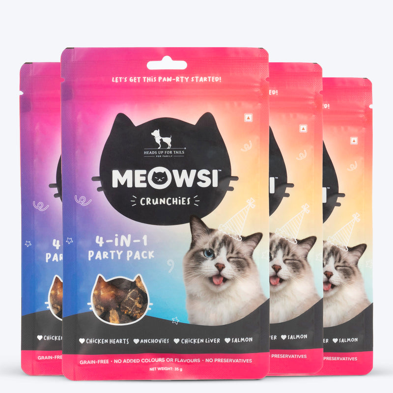 Meowsi Crunchies 4-in-1 Party Pack - Assorted Cat Treats - 35 g
