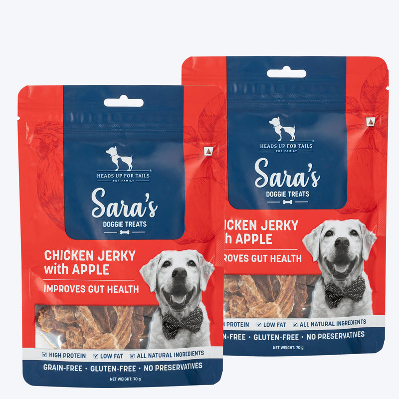 Sara's Chicken Jerky With Apple Dog Treats High-Protein 70g