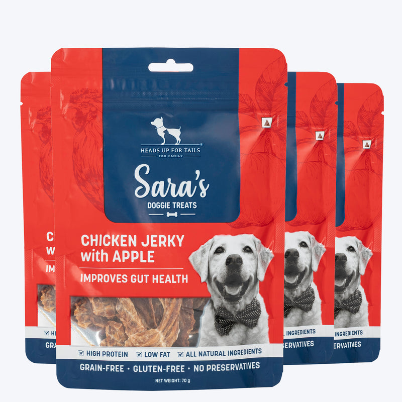 Sara's Chicken Jerky With Apple Dog Treats High-Protein 70g