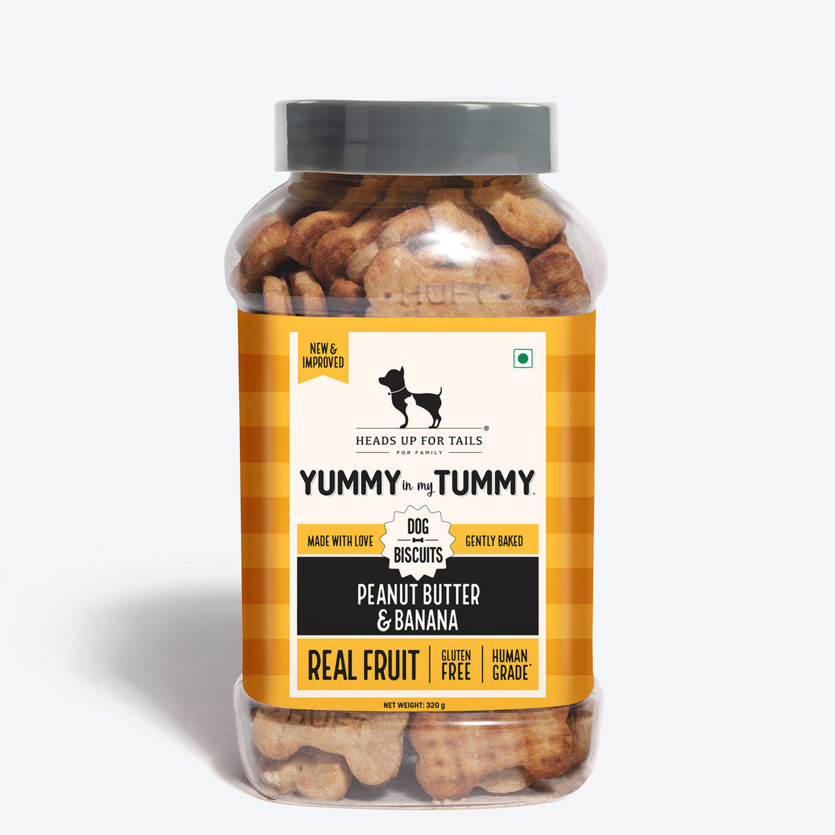 HUFT Yummy In My Tummy Peanut Butter &amp; Banana Biscuits, Vegetarian, Gluten-Free, Human-Grade