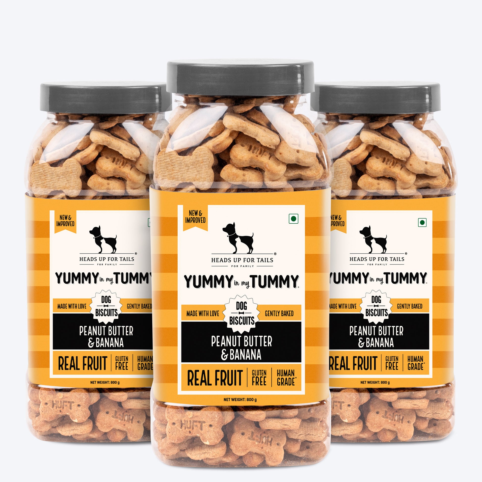 HUFT YIMT Peanut Butter & Banana Gluten-Free Dog Biscuits - Heads Up For Tails