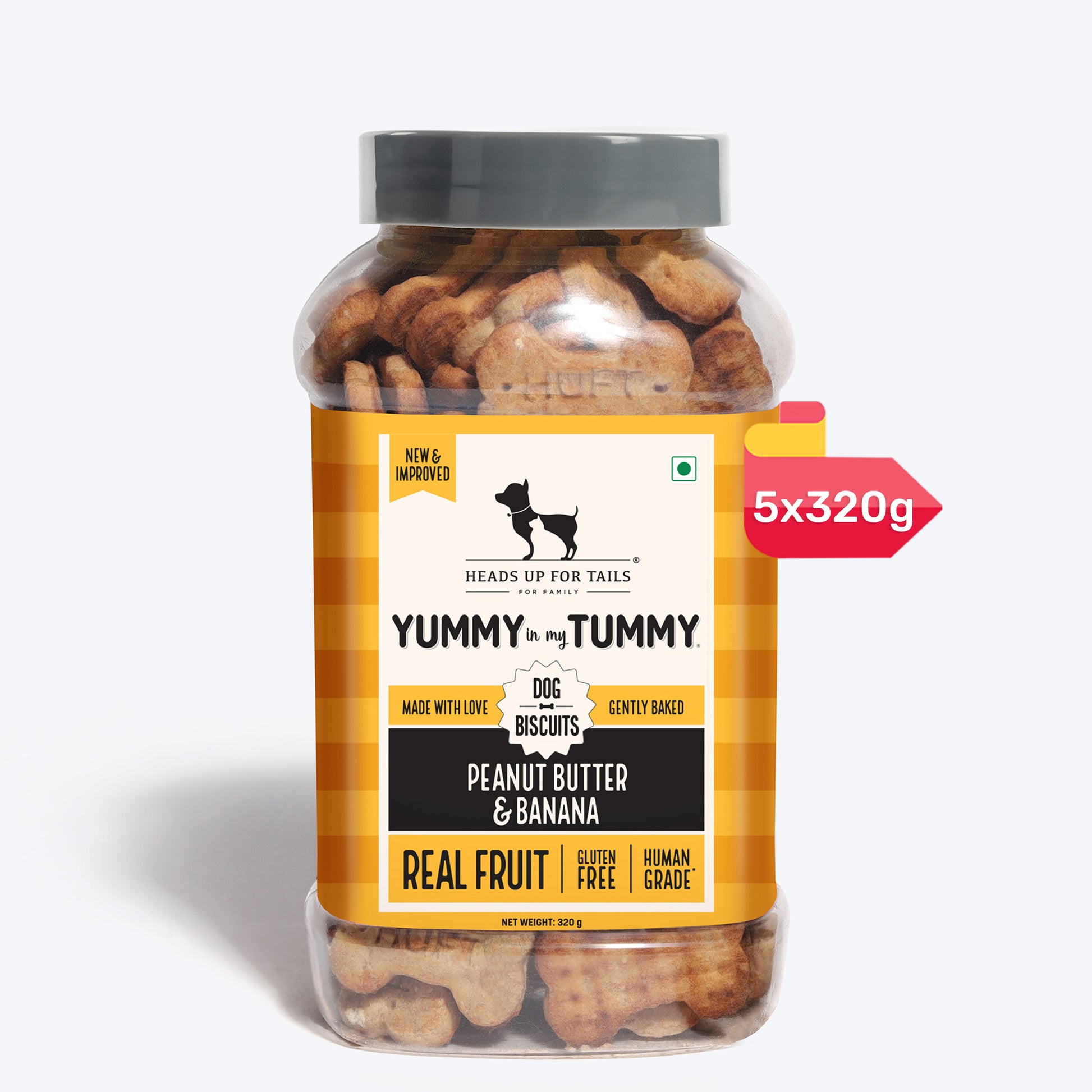 HUFT YIMT Peanut Butter & Banana Gluten-Free Dog Biscuits - Heads Up For Tails