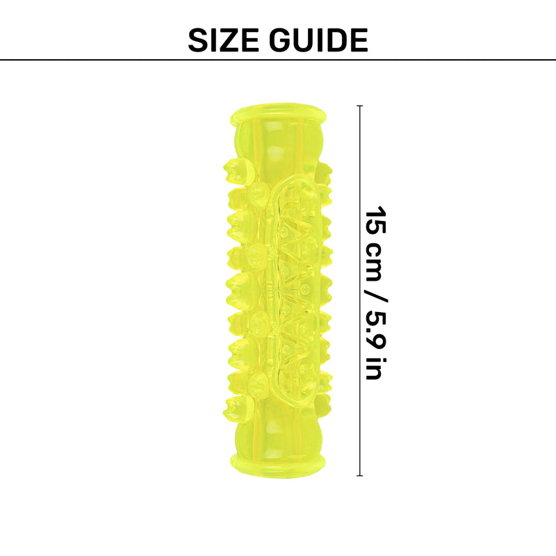 TLC Spiky Tooth Brush Chew Toy For Dog - Yellow - Heads Up For Tails
