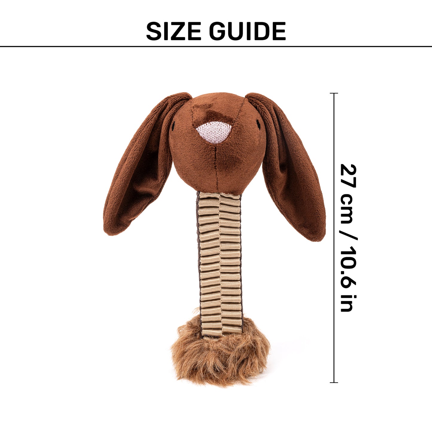 HUFT Tuggie Bunnie Plush Toy For Dog - Brown