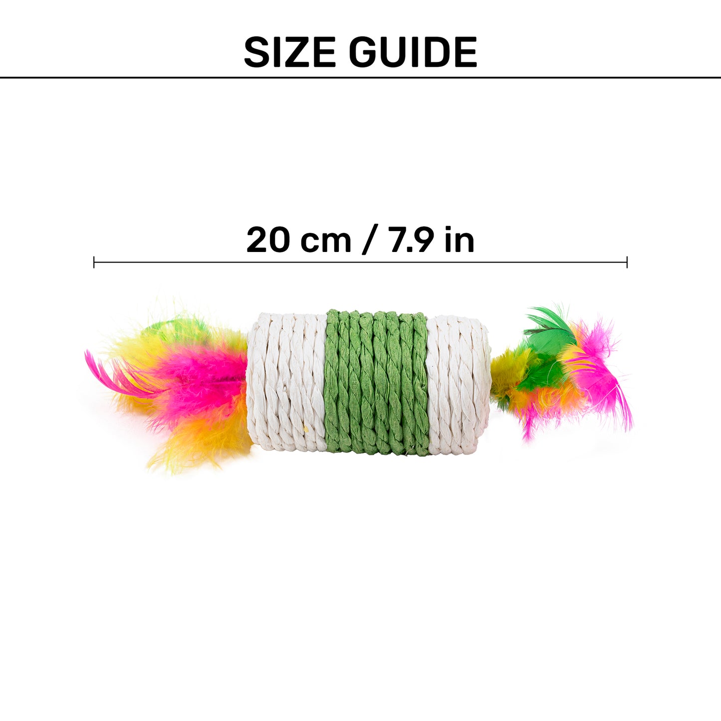 TLC Sisal Rolling With Feathers Toy For Cat - Multicolour