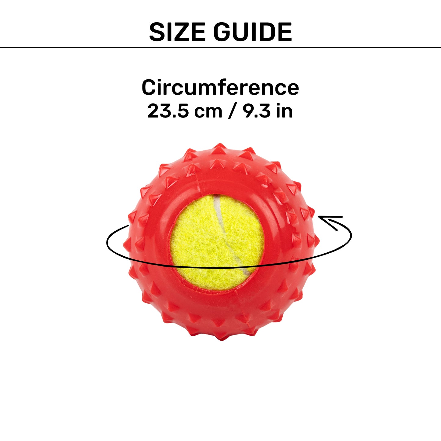 TLC Spiky Tennis Ball Chew Toy For Dog - Red