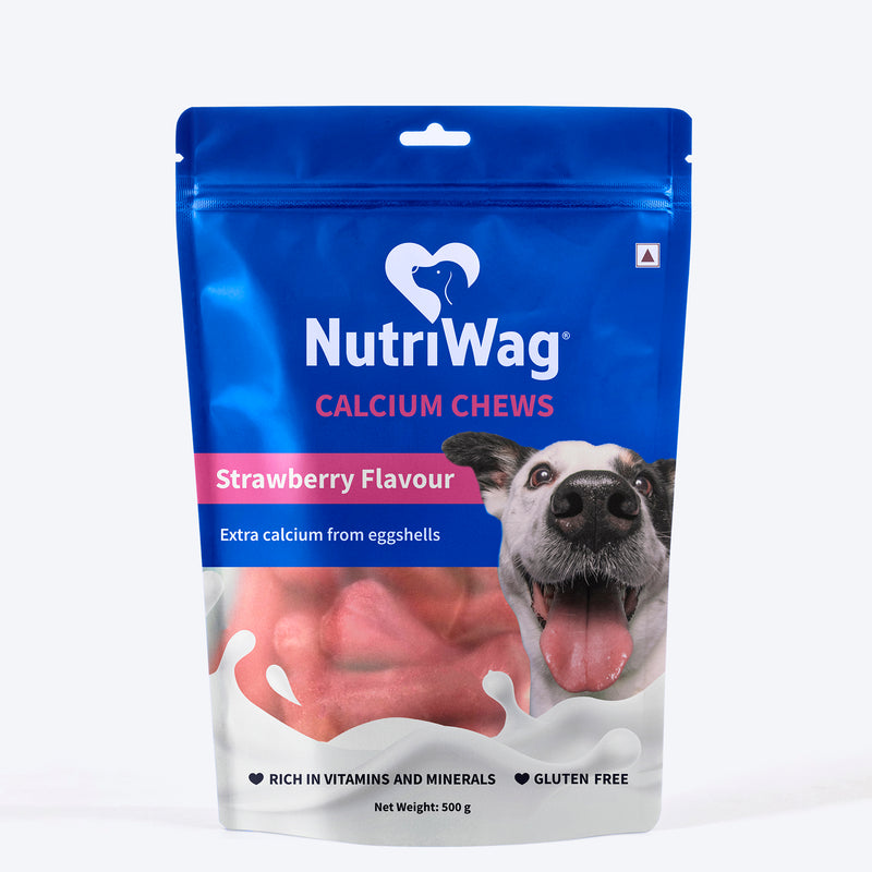 NutriWag Strawberry Calcium Chew Bones Treats For Dog