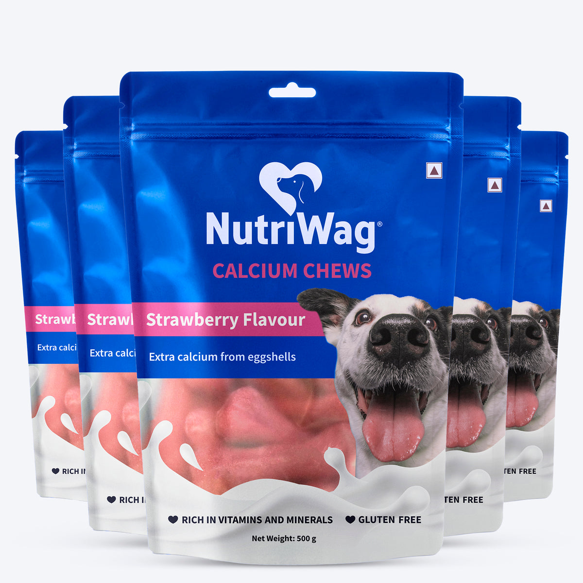 NutriWag Strawberry Calcium Chew Bones Treats For Dog