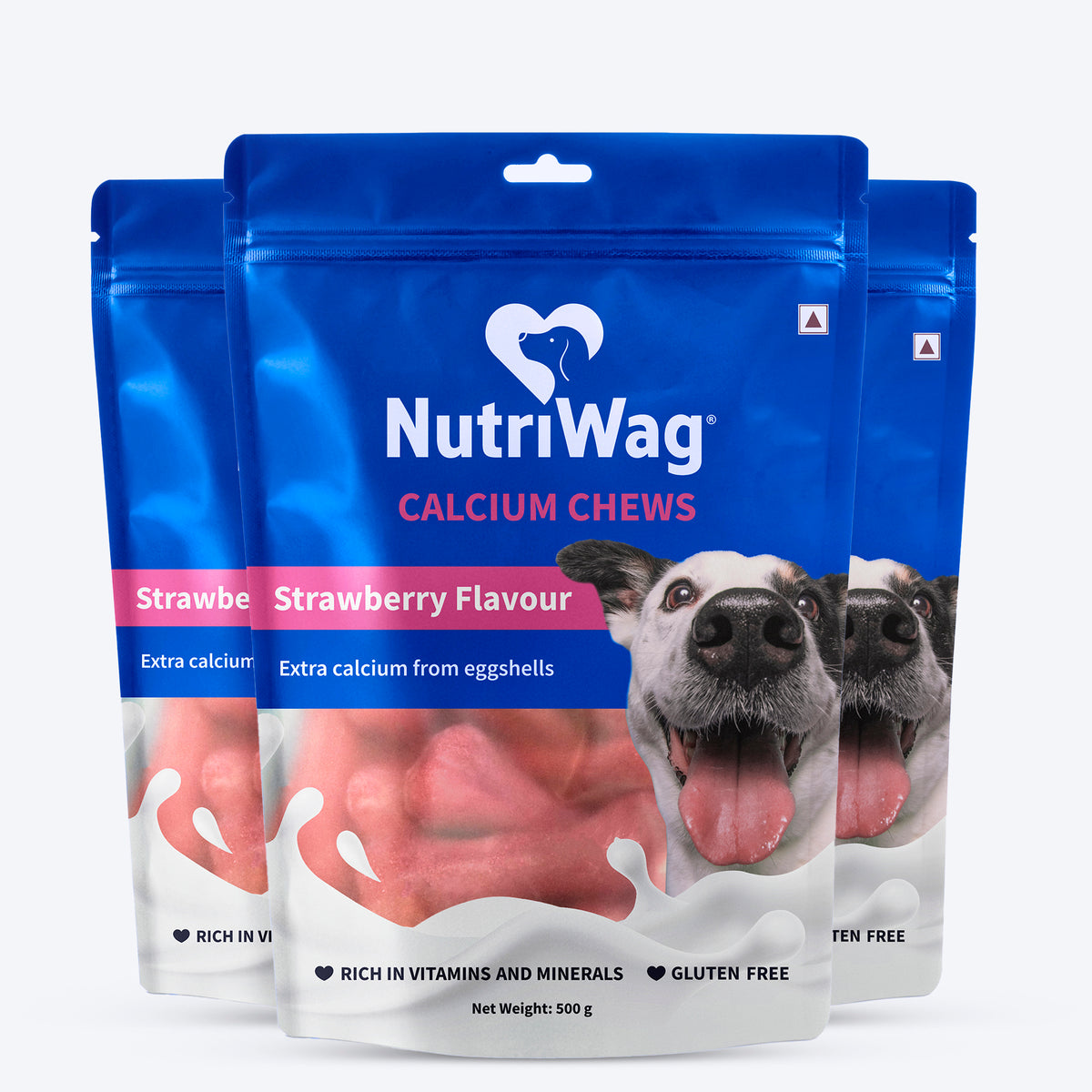 NutriWag Strawberry Calcium Chew Bones Treats For Dog