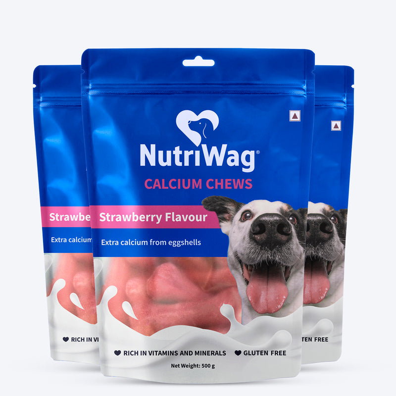 NutriWag Strawberry Calcium Chew Bones Treats For Dog