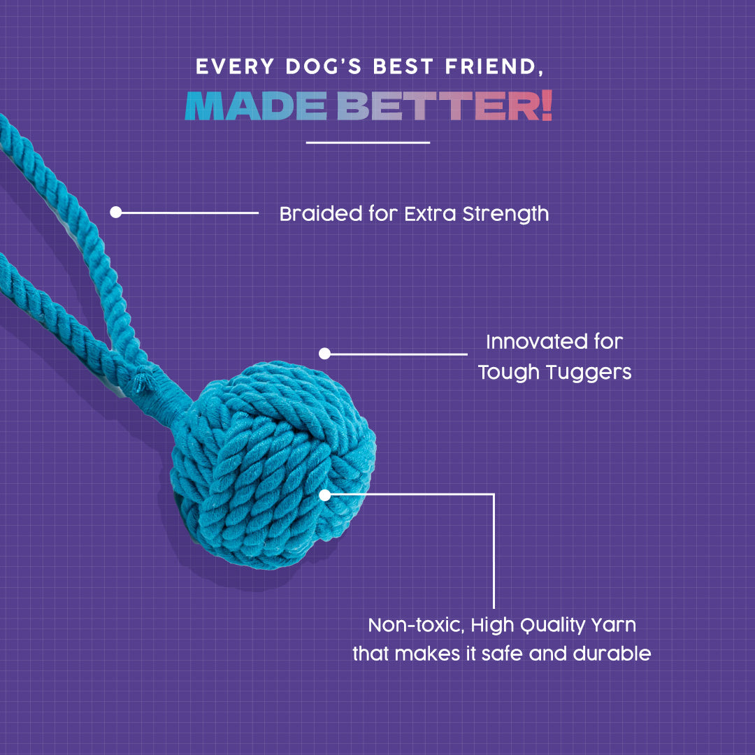 Dash Dog Twist & Tug Rope Toy For Dog - Blue - Heads Up For Tails