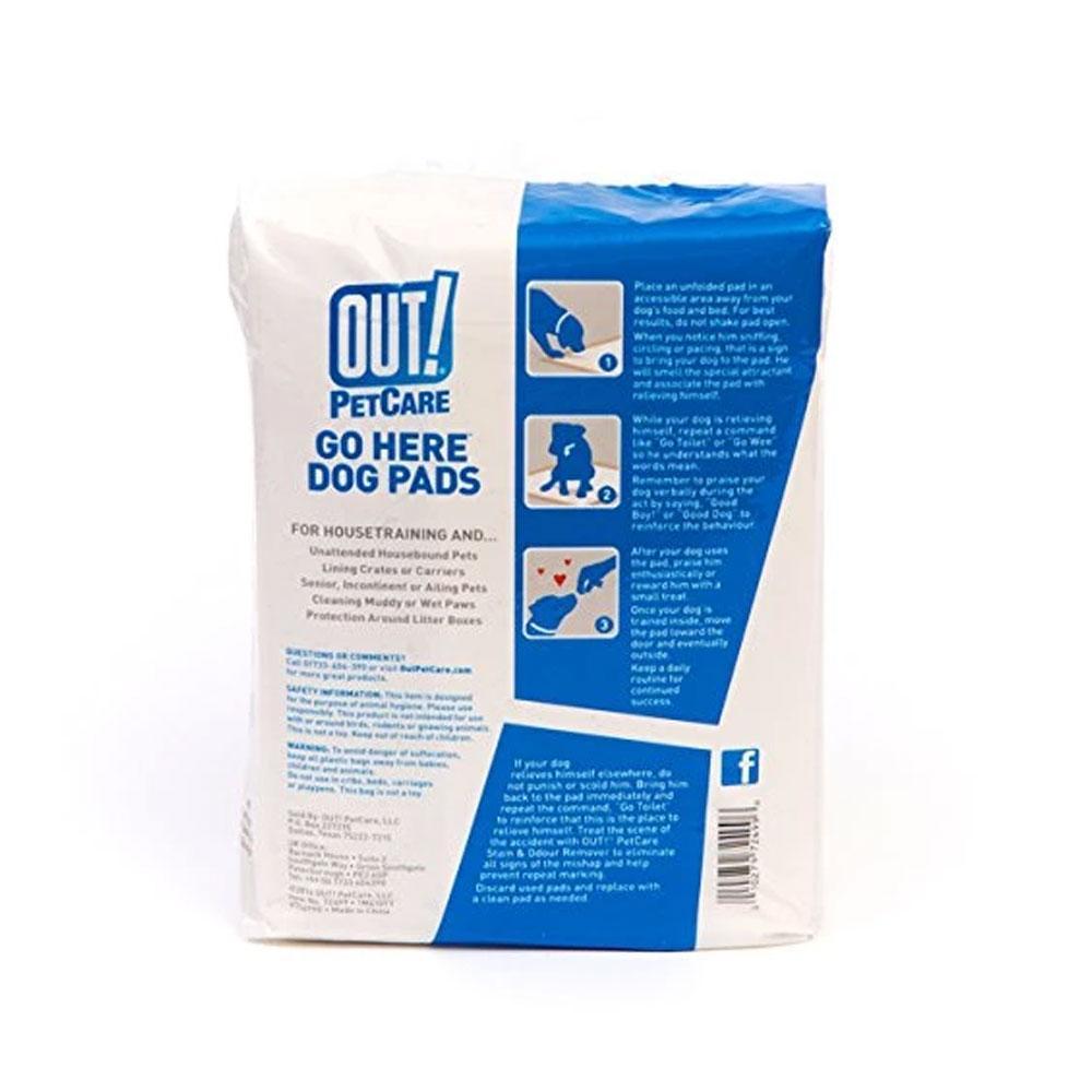 Bramton OUT! Go Here Dog Pads - Moisture Lock Training Pads - Heads Up For Tails