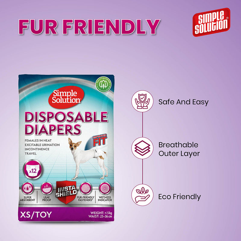 Bramton Simple Solution Disposable Diapers - Pack of 12 (In multiple sizes) - Heads Up For Tails
