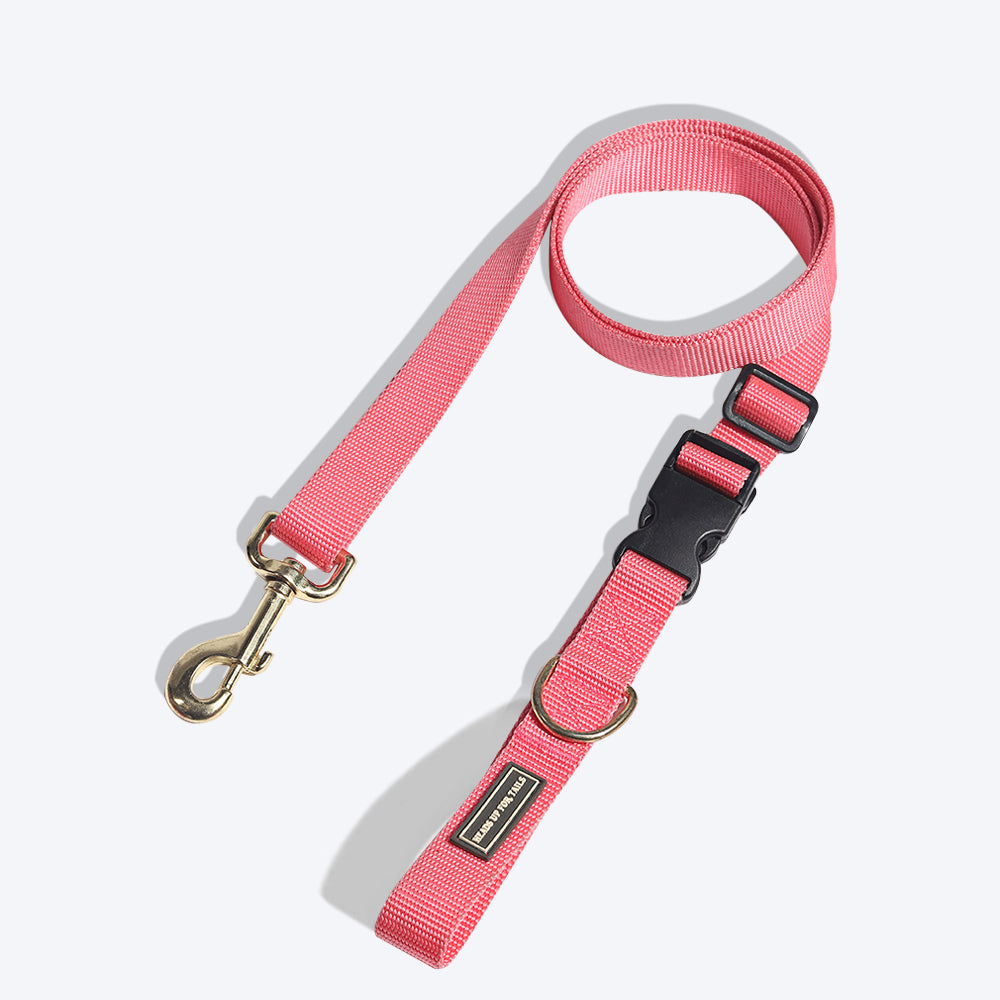 HUFT Adjustable Nylon Dog Leash - Pink (Can be Personalised) - 1.7 m - Heads Up For Tails