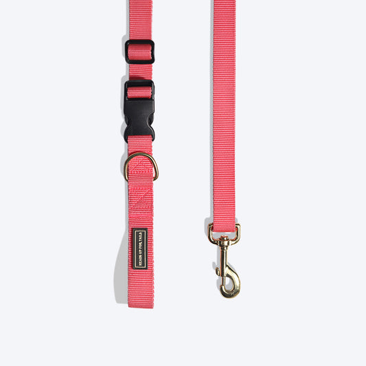 HUFT Adjustable Nylon Dog Leash - Pink (Can be Personalised) - 1.7 m - Heads Up For Tails