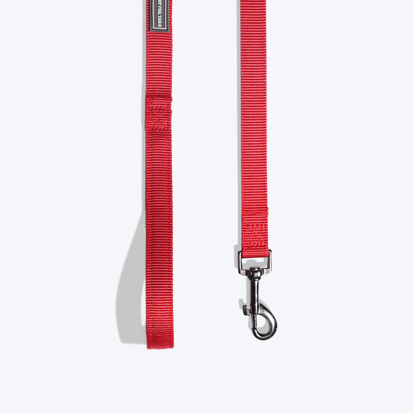 HUFT Essentials Nylon Dog H-Harness And Leash Set - Red - Heads Up For Tails