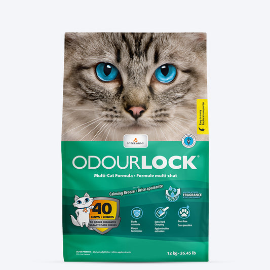 Intersand Odourlock, Mineral Cat Litter Calming Breeze, 12-kg - Heads Up For Tails