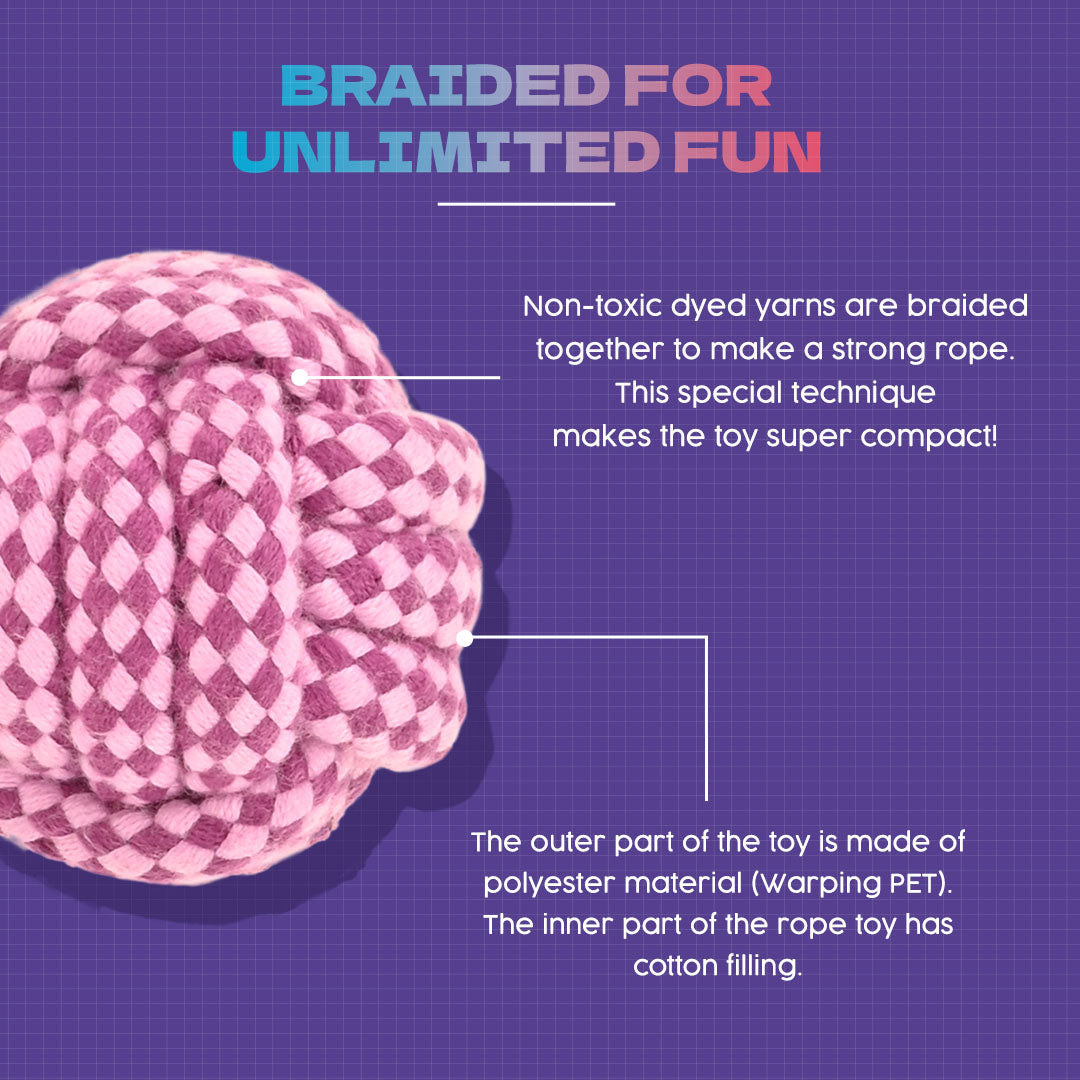 Dash Dog Have A Ball Rope Dog Toy - Lilac/Purple_03