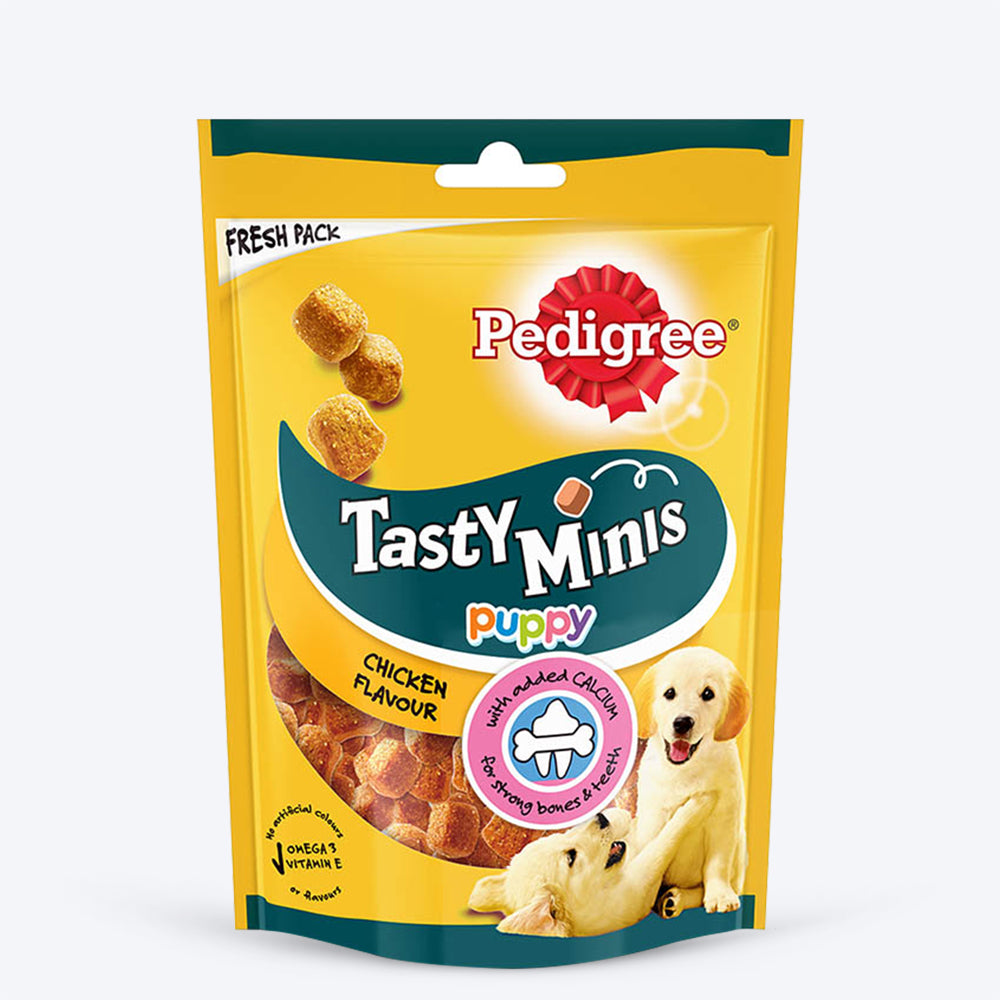 Pedigree Tasty Minis Cubes Puppy Dog Treat - Chicken Flavour 125 g - Heads Up For Tails