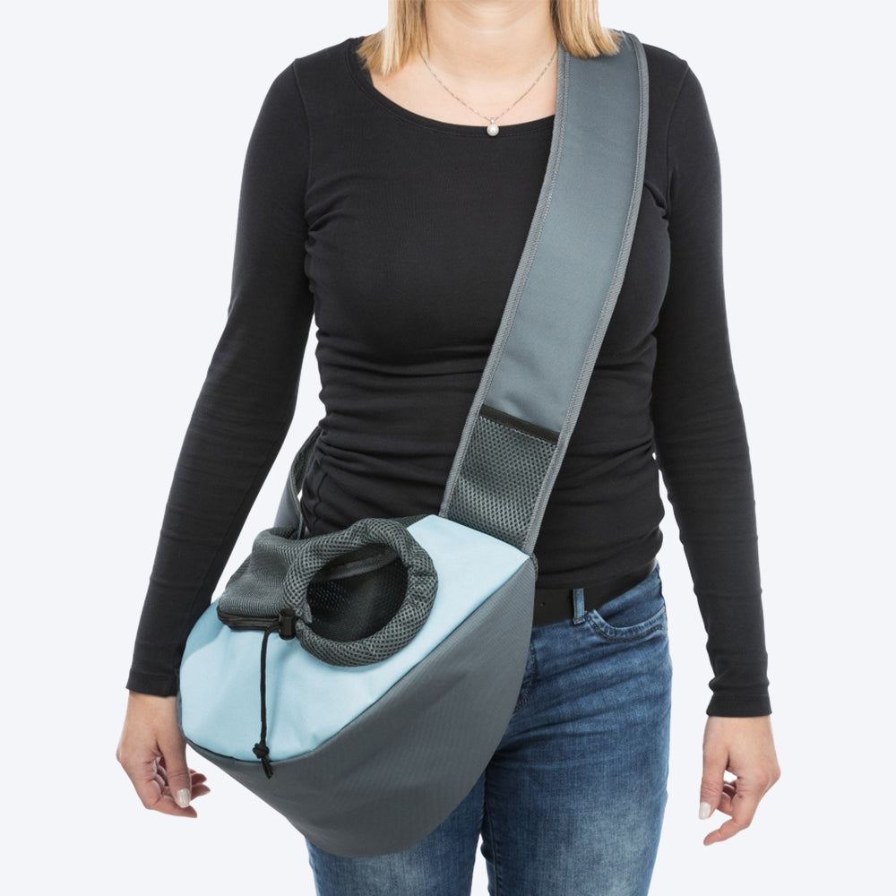 Trixie Sling Front Bag, Light Grey/Light Blue - Heads Up For Tails
