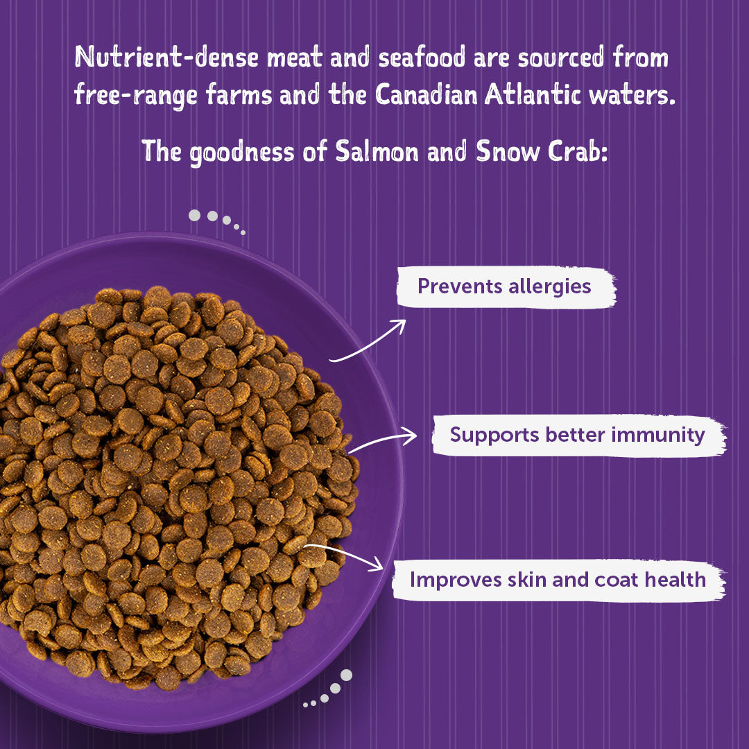 Loveabowl Grain Free Salmon With Snow Crab Hypoallergenic Dog Dry Food - Heads Up For Tails