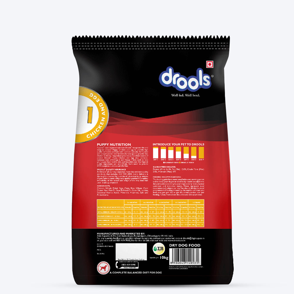 Drools Chicken and Egg Dry Puppy Food - Heads Up For Tails