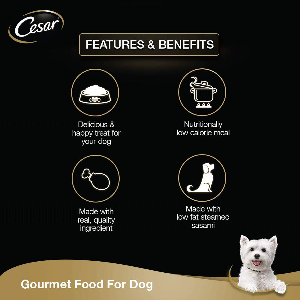Cesar Premium Sasami Adult Wet Dog Food (Gourmet meal) - 70g Pouch - Heads Up For Tails