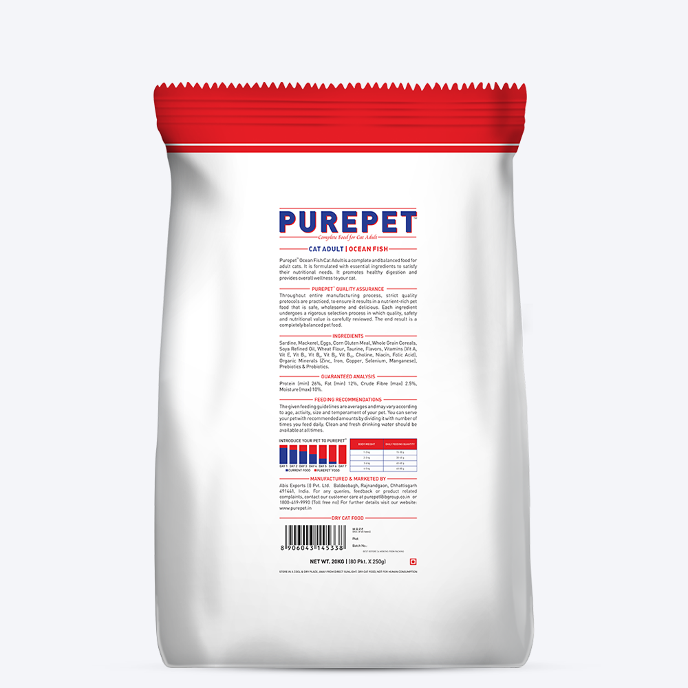 Purepet Ocean Fish Food For Adult Cats - Heads Up For Tails