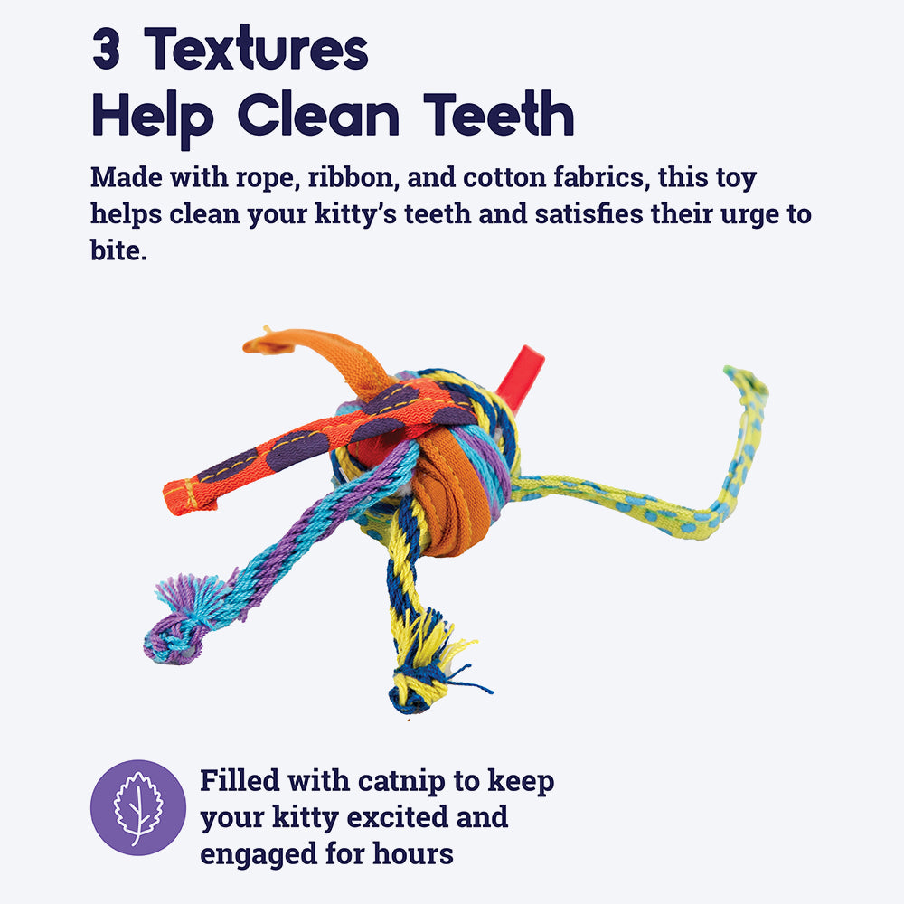 Petstages Tons of Tails Catnip and Dental Health Cat Toy - Heads Up For Tails