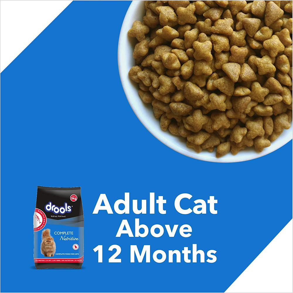 Drools Tuna And Salmon Adult Cat Food - 7 Kg (+20% Extra Free Inside) - Heads Up For Tails