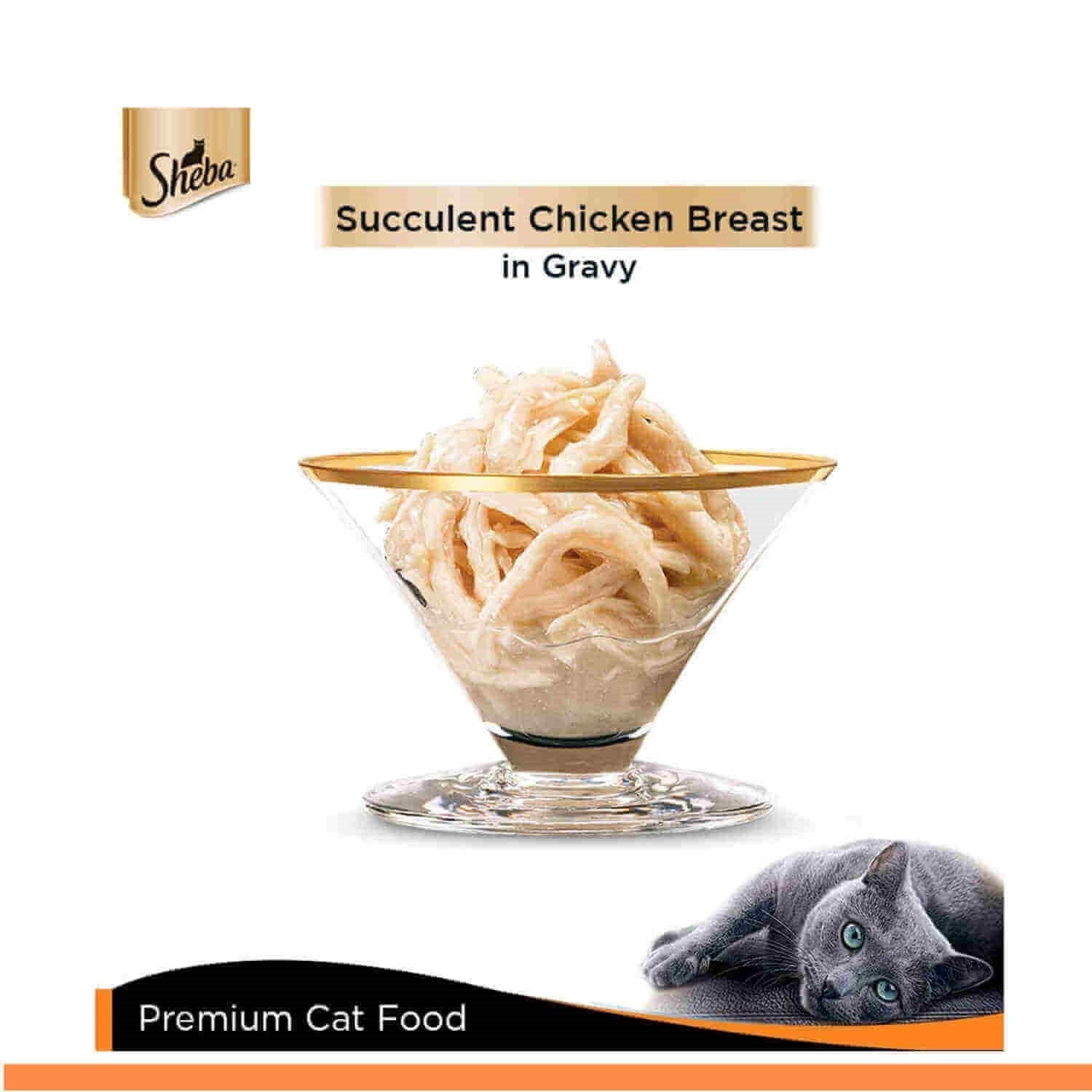 Sheba Succulent Chicken Breast in Gravy Adult Wet Cat Food - 85 g packs_02