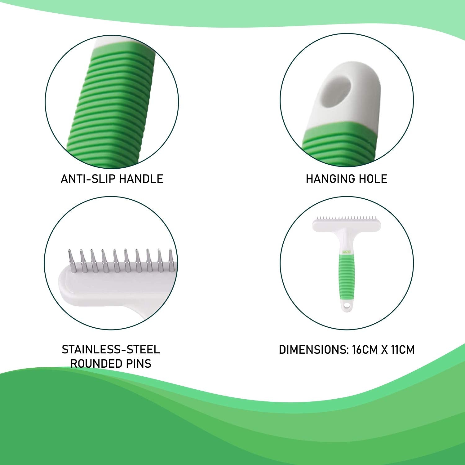Wahl Undercoat Rake for Dogs - Heads Up For Tails