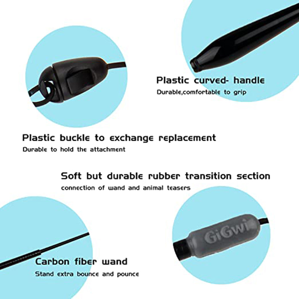 GiGwi Feather Teaser Fish And Butterfly Flexible Rod With Crinkle