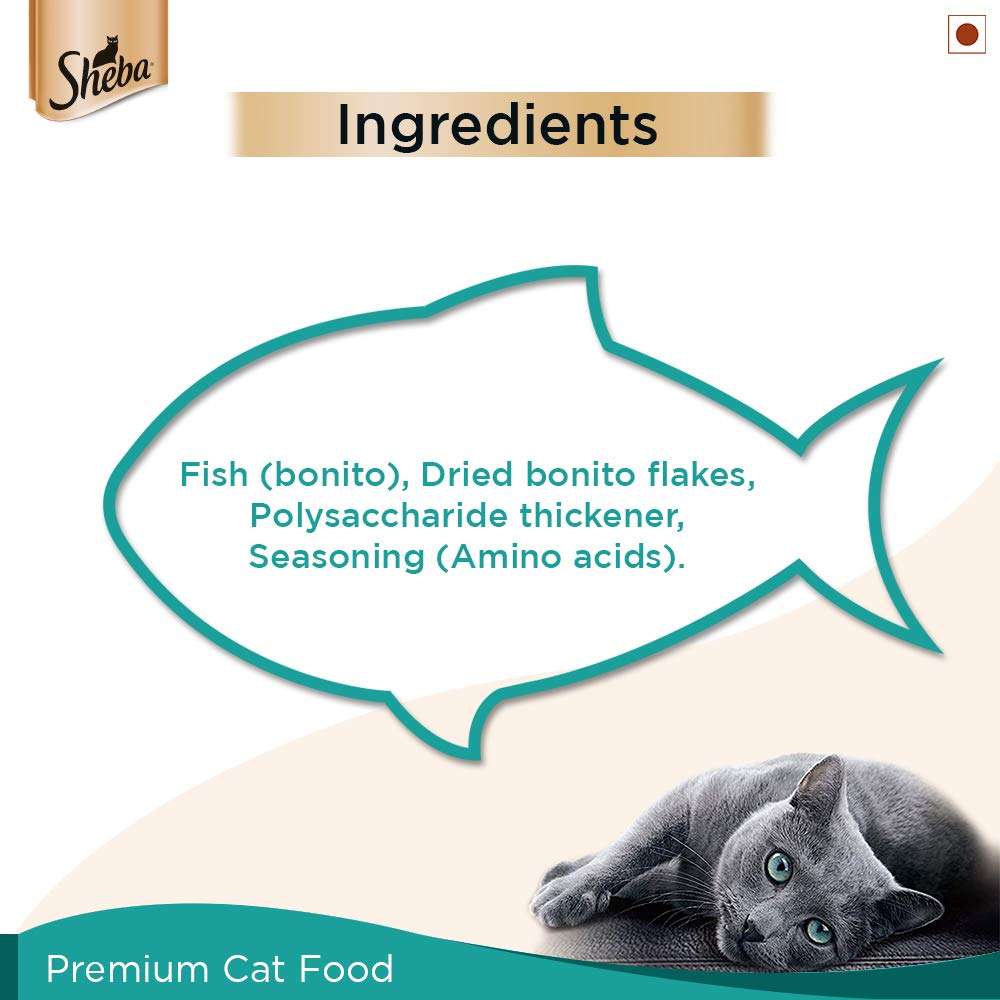 Sheba Fish with Dry Bonito Flake Adult Wet Cat Food - 35 g-5