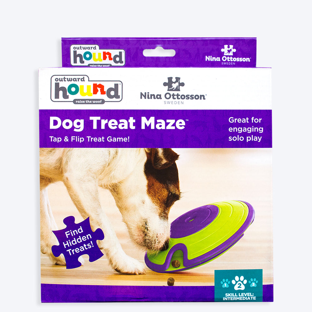 Outward Hound (Nina Ottosson) Treat Maze - Interactive Dog Toy (Level 2) - Heads Up For Tails