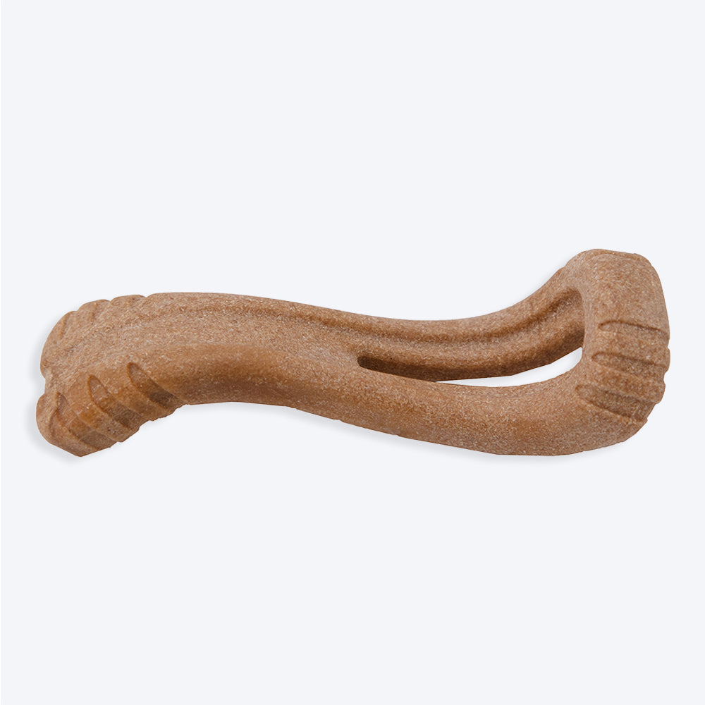 Petstages Dogwood Flip and Chew Dog Toy Bone - Brown - M - Heads Up For Tails