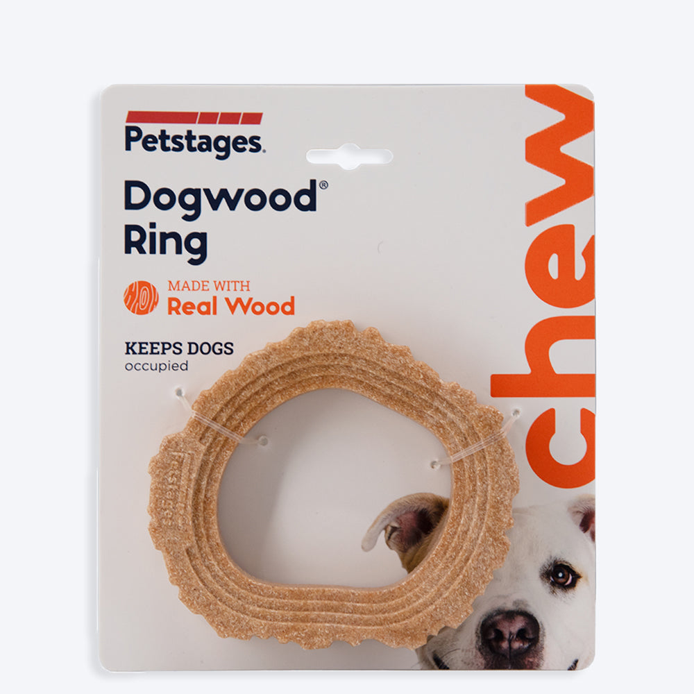 Petstages Dogwood Ring Dog Chew Toy - XS - Brown - Heads Up For Tails