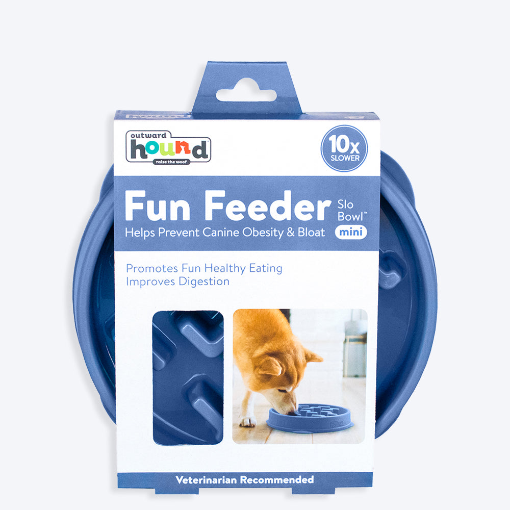 Outward Hound Fun Feeder Slo-Bowl Slow Feeder for Dogs - Heads Up For Tails