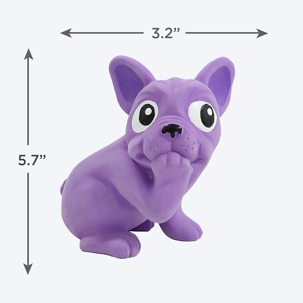 Outward Hound Tootiez Slide Interactive Treat Puzzle Bulldog Toy - Purple - Heads Up For Tails