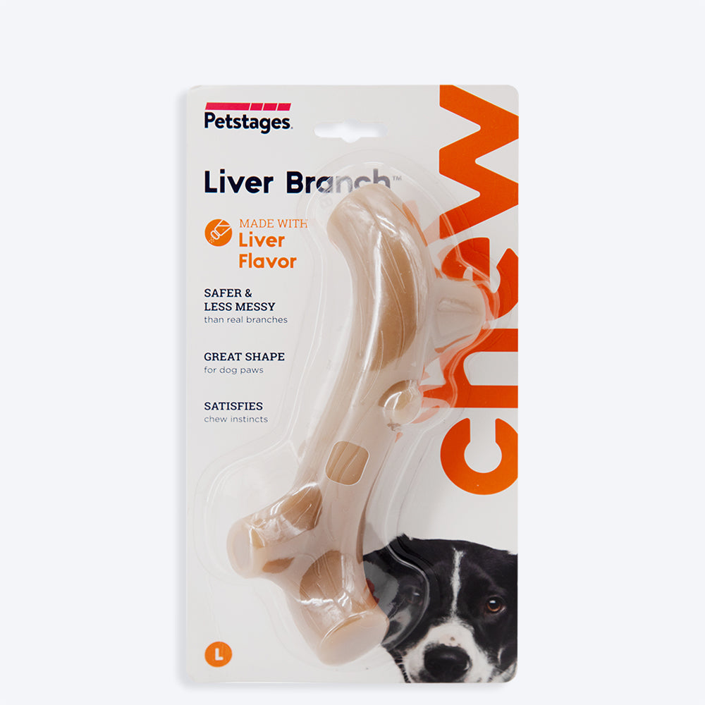 Petstages Liver Branch Dog Chew Toy - Heads Up For Tails