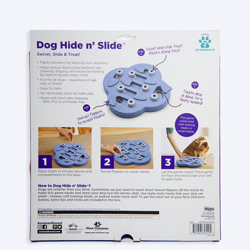 Outward Hound Puppy Hide N Slide Interactive Treat Puzzle Dog Toy - Heads Up For Tails