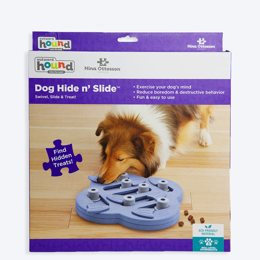 Outward Hound Puppy Hide N Slide Interactive Treat Puzzle Dog Toy - Heads Up For Tails